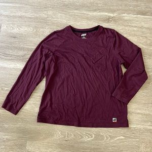 Duluth Trading 40 Grit Womens Long-sleeve Tee w/pocket XL Purple